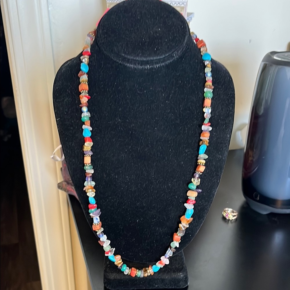 Multicolor Beaded Necklace 33 inches
